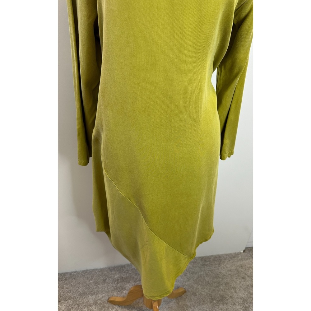 Bryn Walker Asymmetrical Hem Tencel Hi Lo Dress Small Green Minimalist Lagonlook - Picture 5 of 15